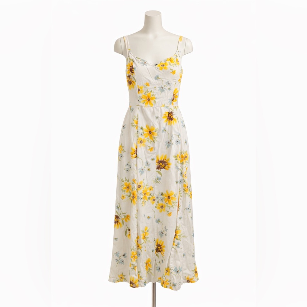 Old Navy Yellow Floral Midi Dress